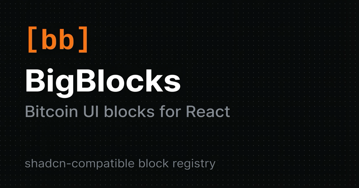 Bitcoin UI blocks for React.